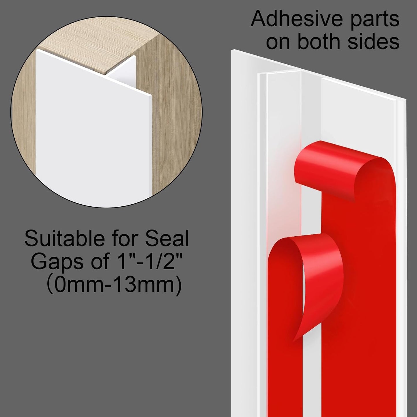 Benory T-Shaped Silicone Door Weather Stripping, Clear, 1.38" W x 20 ft | T-shaped design helps the seal stay in place on door frames while reducing drafts, energy loss, and outside noise