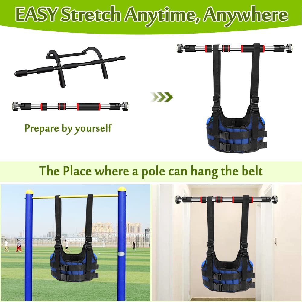 Back Stretcher, Lumbar Traction Device, Spine Decompression Belt for Pain Relief, Spinal Back Stretcher Belt, Thoracic Spinal Decompression Harness, Portable Stretching Device (Medium)