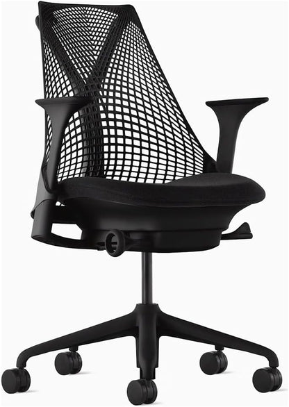 Arm Pads Caps Replacement for Herman Miller Fixed and Height Adjustable Armrest Sayl Office Chair, Black Vinyl (1-Pair)