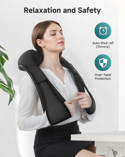 Shiatsu Neck & Shoulder Massager with Heat, Deep Tissue Back Massager