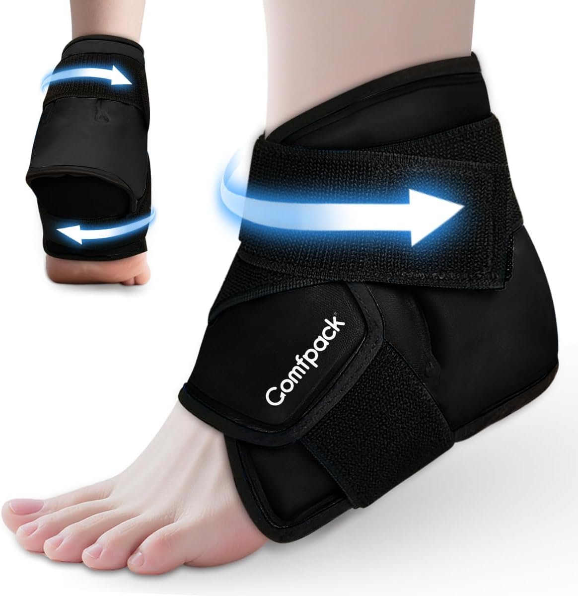 Comfpack Heel Ice Pack Wrap for Plantar Fasciitis Relief, Ankle Ice Pack | FSA Eligible, Ice Pack for Injures Reusable, Gel Cold Pack Warp for Achilles Tendonitis, Swelling, Ankle Sprain, Heel Pain