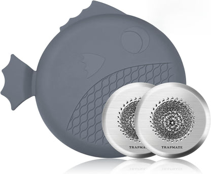 TRAPMATE Shower Drain Hair Catcher, 2.8" Bathtub Stopper Drain Strainer Kit | Easy Clean, Anti-Clogging, Fast Drainage, Anti-Slip, Reversible, No Rust, For Bathtub & Shower Drains, Small Size, Patented