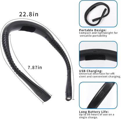 Book Light, 3-Color & 9-Brightness Reading Light, Bendable Neck Light, 60-hr Lasting Rechargeable Lamp, Perfect Book Light for Reading in Bed, Knitting, Camping (Classic, 1)