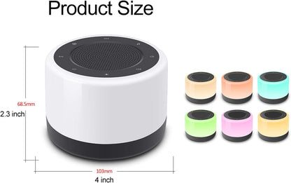 White Noise Machine with Night Lights, Sleep Sound Machine 32 Soothing Sounds for Baby Adults Kids Sleeping, Fan Wave Sound Lullaby, Timer and Memory Feature, RGB Color Touch Table Lamp