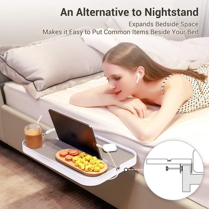 KIWIFOTOS Raised Bedside Shelf for Bed Tray Table Under Mattress