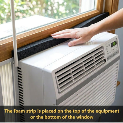 fowong AC Window Seal Foam Tape, 1" x 1" Thick Foam Weather Strip, Black | High Resilience Foam Tape Seals Large Gaps Around Ac Windows and Doors, 6.5ft x 2 Rolls, Strong Adhesive, Install in Minutes