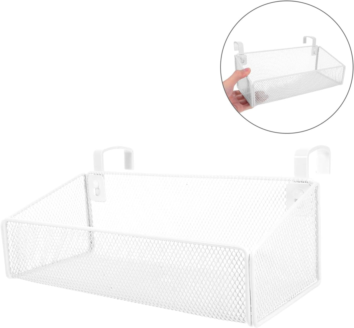 ULTECHNOVO Bedside Hanging Storage Basket Dorm Bedside Organizer with Hooks for Bunk Beds Railings and College Dorms 10.62 X 4.72 X 3.54 in Hanging Shelf for Books Phone Glasses