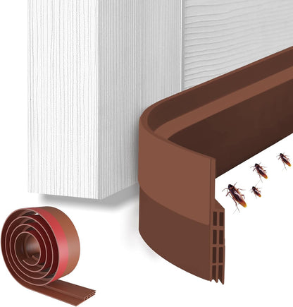 Ohuhu Door Draft Stopper, 1" Wide Adhesive Weather Stripping Seal, 39" | self-adhesive silicone, for interior exterior doors, 3-layer soundproof, save energy, blocks drafts, noise, light, dust, bugs