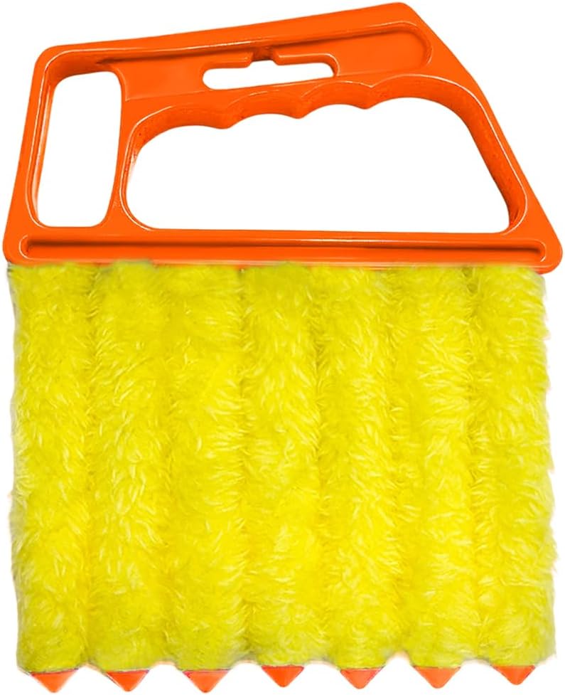 DXNQ 2 PCS Blind Cleaner Duster Tool, Window Venetian Hand-held 7 Finger Dusting Cleaner Brush, Blinds Cleaning Brush Tool for Window Shutters Air Conditioner, Car Accessories (Blue+Green)