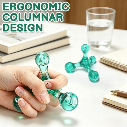 Triangle Relief Massage Ball, Mini Crystal Handheld Trigger Massager, Deep Muscle Tissue Palm Pressure Point Massage Tool, for Neck Shoulder Back Muscle Pain Relief, Transparent Green