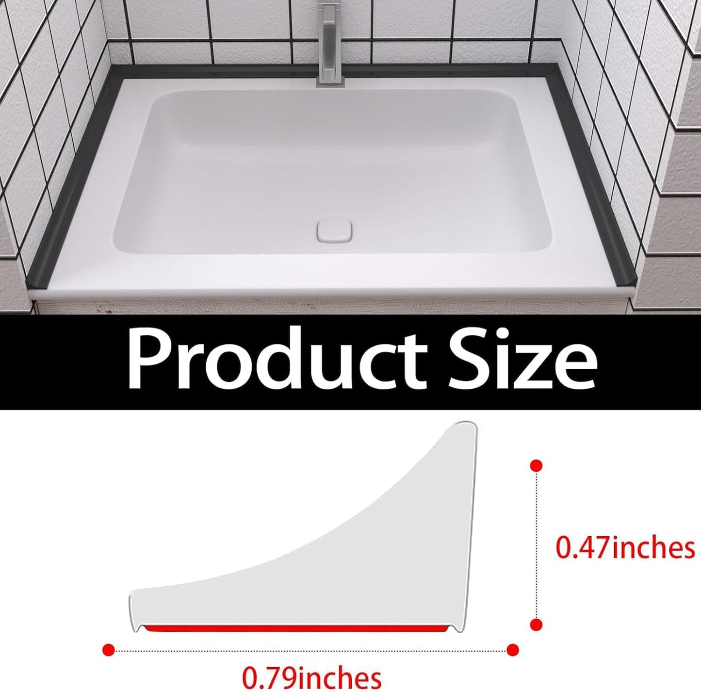 Raycity Silicone Shower Threshold Water Dam Barrier, 39 Inch, Clear | Self-Adhesive Glass Shower Door Bootom Seal Strip, Shower Water Guard Blocker for Walk in Bathroom, Kitchen