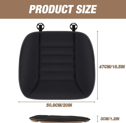 Car Seat Cushion Pad 1.2" Thick Comfort Seat Protector for Car Driver Seat Office Chair Home Use Memory Foam Seat Cushion with Non Slip Bottom, 20'' x 18.5'', Black