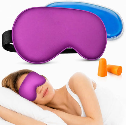 Cooling Sleep Mask with Mulberry Silk Surface & Removable Gel Pack