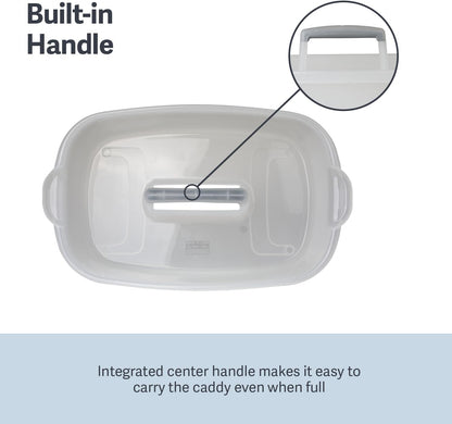 Casabella Plastic Multipurpose Cleaning Storage Caddy with Handle, 1.5-Gallon, Clear
