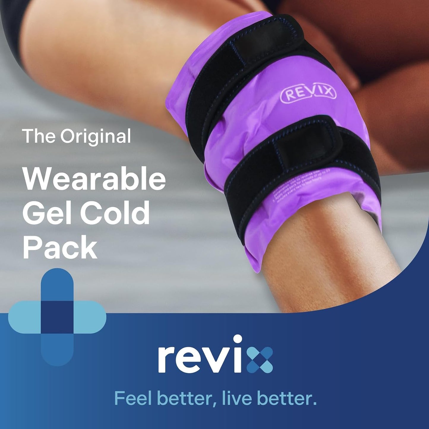 REVIX Ice Pack for Knee Pain Relief, Reusable Gel Ice Wrap for Leg Injuries, Swelling, Knee Replacement Surgery, Cold Compress Therapy for Arthritis, Meniscus Tear and ACL Blue