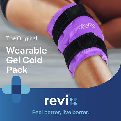 REVIX Ice Pack for Knee Pain Relief, Reusable Gel Ice Wrap for Leg Injuries, Swelling, Knee Replacement Surgery, Cold Compress Therapy for Arthritis, Meniscus Tear and ACL Blue