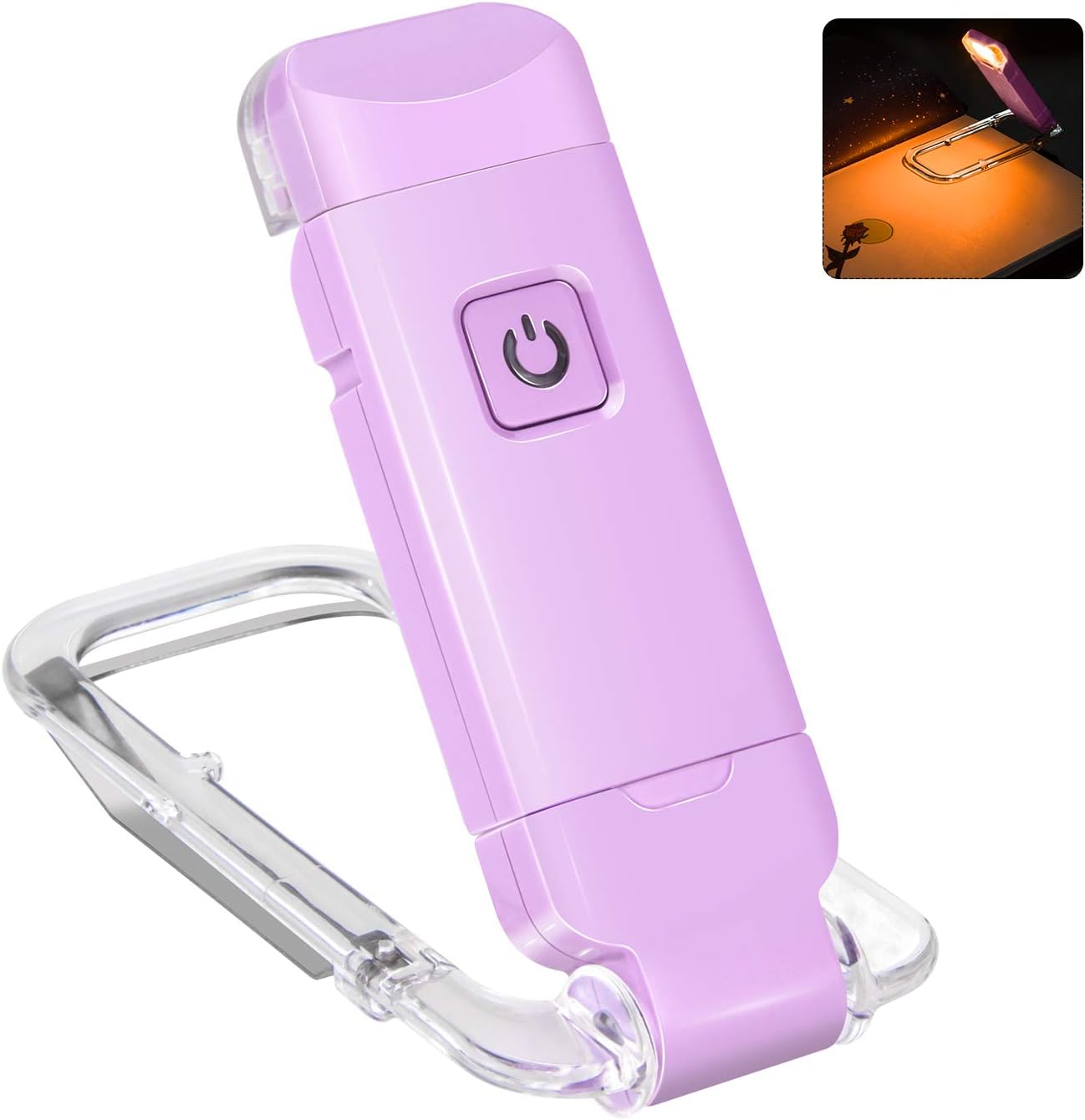 LUXSWAY USB Rechargeable Book Light for Reading,Small Book Reading Light in Bed,Clip On Bookmark Kids Light for Bed,Brightness Adjustable for Eye Care,2 4000K and 2 1550K LEDs for Bookworms