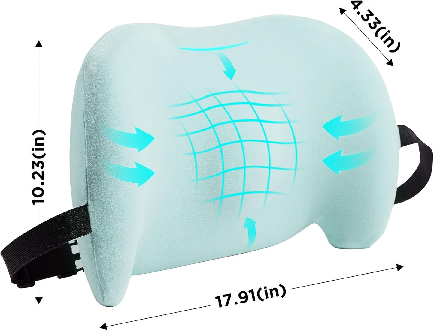 Lumbar Support Pillow for Office Chair, Memory Foam Car Back Cushion | Lumbar Pillow Lower Back with 4d Mesh Cover Adjustable Straps, Ergonomic Chair Back Pillow for Office, Car, Gaming Chairs