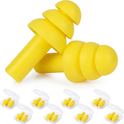 24 Pairs Black Ear Plugs Bulk NRR 29dB Reusable Silicone Ear Plugs with Plastic Cases Soft Foam Plug for Sleeping Noise Cancelling Concerts Shooting Swimming Noise Reduction