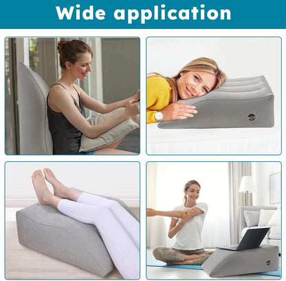 Leg Elevating Pillow, Inflatable Wedge Pillows for Sleeping, Leg Pillow Elevation Blood Circulation and Reduce Swelling, Comfort Bolster Pillow for Legs for Pregnant, Surgery and Injury
