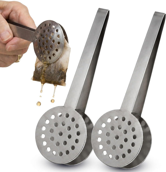 2 Pack Tea Bag Squeezer Stainless Steel Tea Bag Squeezer Tongs Strainer Gripper Picker