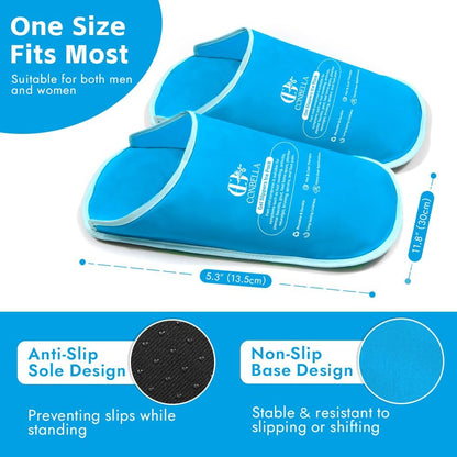Gel Ice Pack Slippers for Foot Pain Relief, 1 Pair, Blue