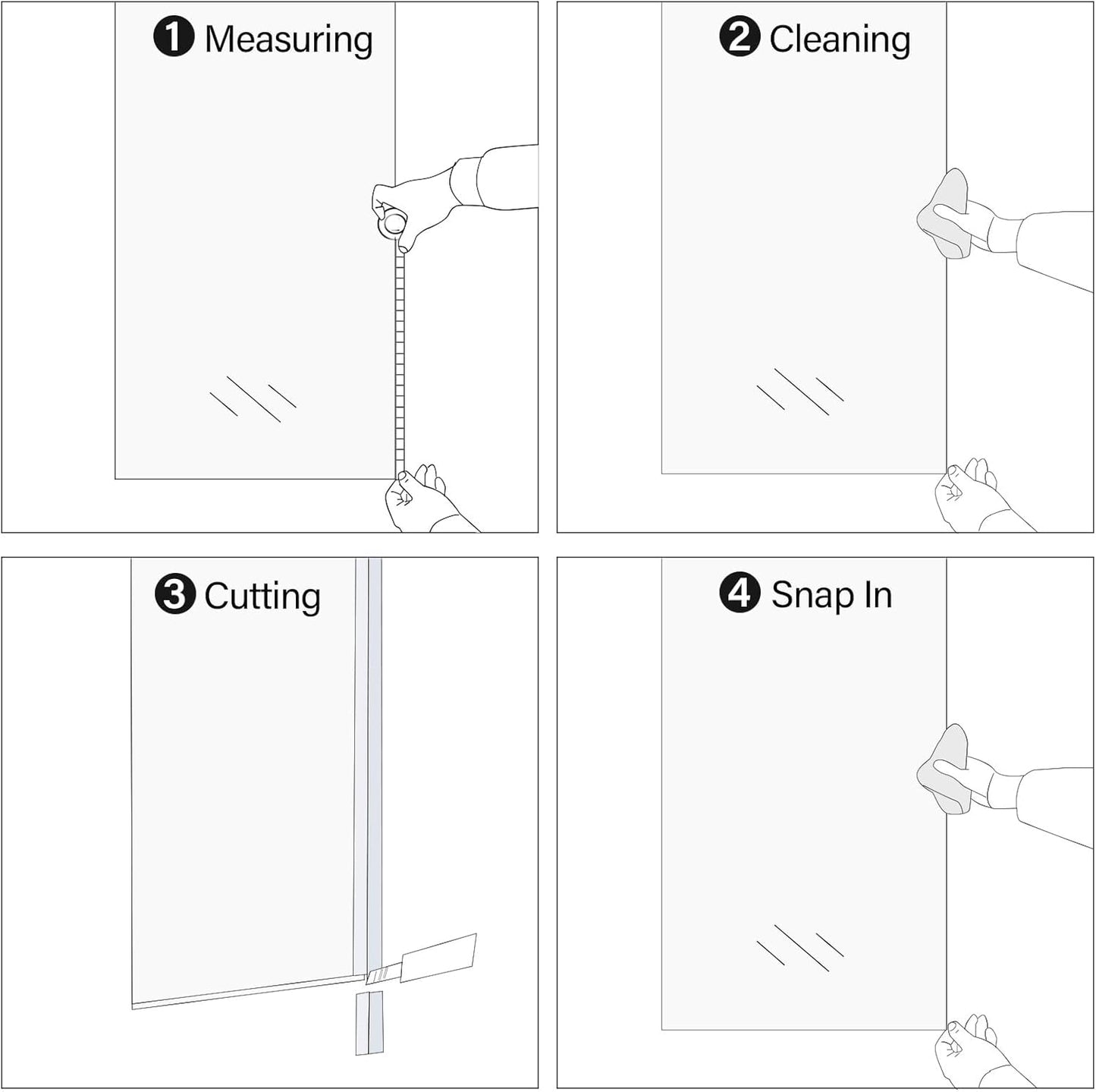 Yecaye 3 Pack 3/8" x 39" Shower Door Bottom Seal Strip, Shower Door Sweep | Shower Door Sweep for 3/8'' (10mm) Doors, Frameless Glass Shower Door Seal Strip Stop Shower Leaks and Create a Water Barrier