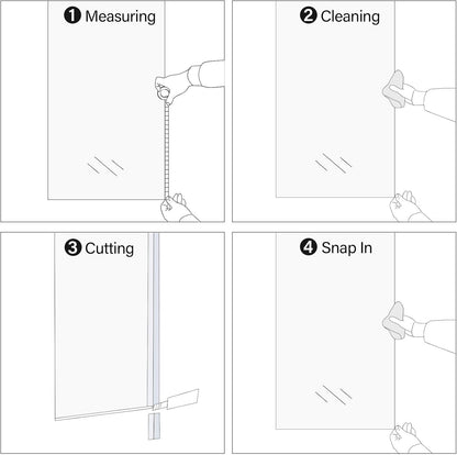 Yecaye 3 Pack 3/8" x 39" Shower Door Bottom Seal Strip, Shower Door Sweep | Shower Door Sweep for 3/8'' (10mm) Doors, Frameless Glass Shower Door Seal Strip Stop Shower Leaks and Create a Water Barrier
