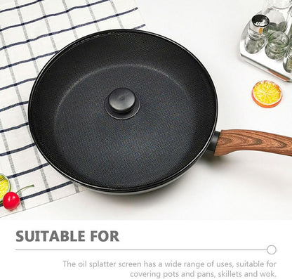 Amosfun Oil Splash Guard Splatter Screen for Frying Pan 11.41 Inch Mesh Cover for Pot Skillet and Wok Grease Splatter Shield Kitchen Cooking Accessory