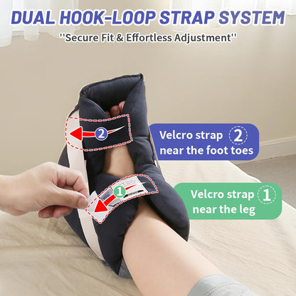 Foot Drop Heel Protector – Ankle Support for Bed Sores, Pressure Relief & Diabetic Care – Adjustable Straps, Breathable, Machine Washable (Dark green, Free Size)