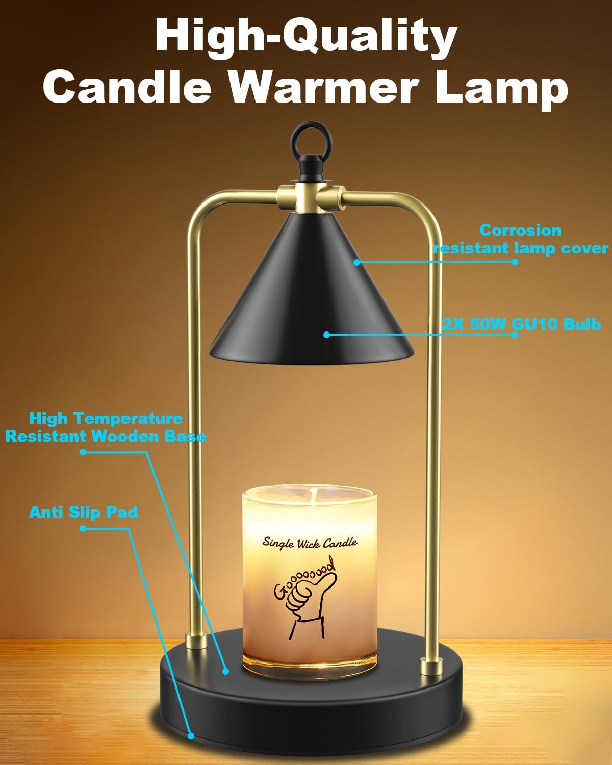 Candle Warmer Lamp with Timer, Upgraded Dimmable Wax Melts Warmer for Jar Candles, Height Adjustable Candle Lamp, Birthday Gifts for Women Mom, House Warming Gifts New Home Decor