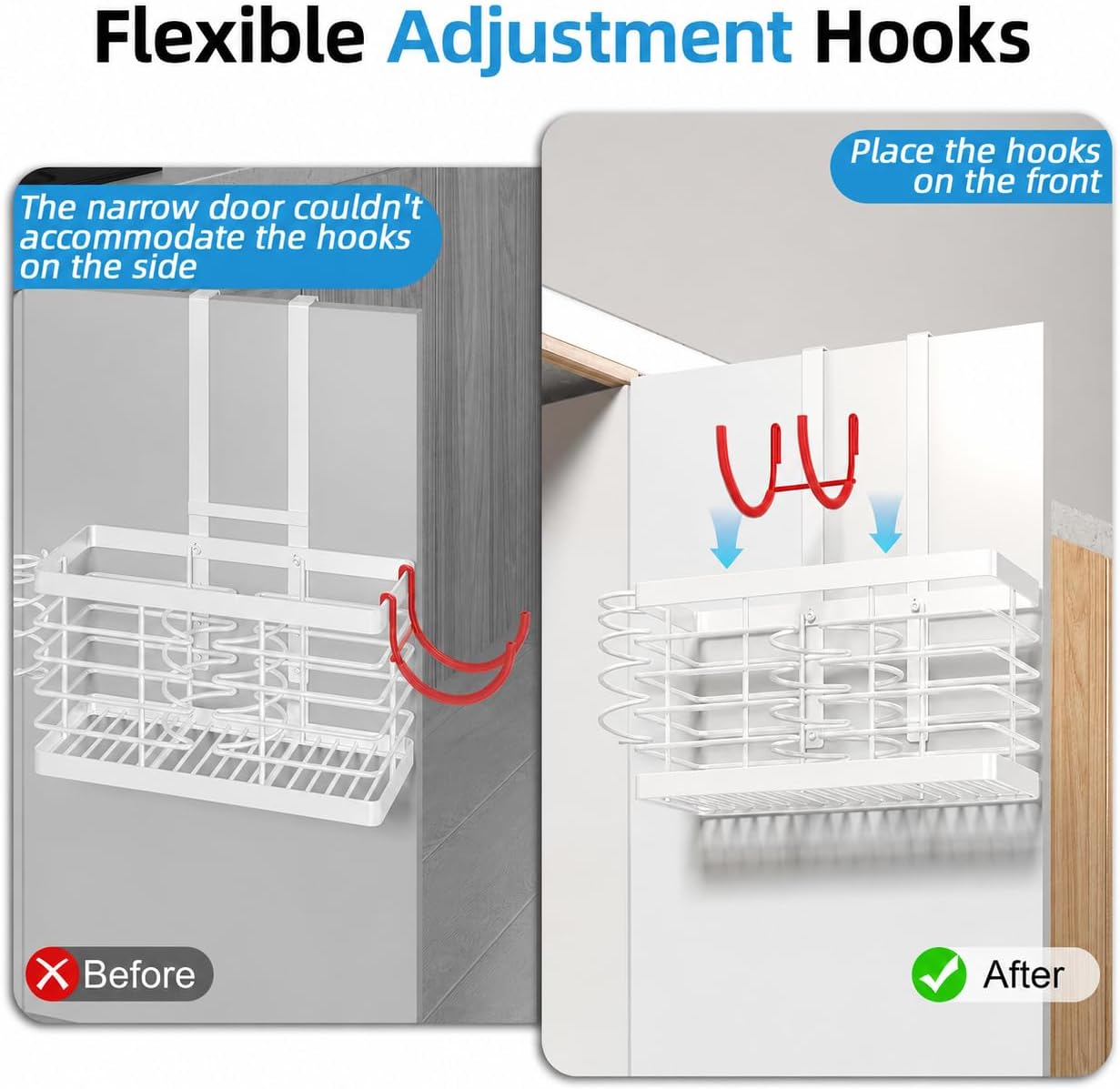 2026 Upgraded 3-in-1 Universal Hair Tool Organizer, XL Size, Black | Adjustable Height Metal Hair Dryer Holder, Wall Mounted, Over Cabinet Door, Countertop, Bathroom Storage
