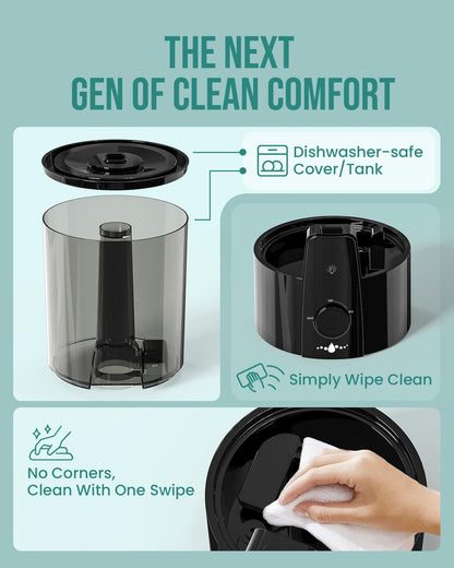 4L Humidifiers for Bedroom,Dishwasher Safe Design Easy Clean,Black