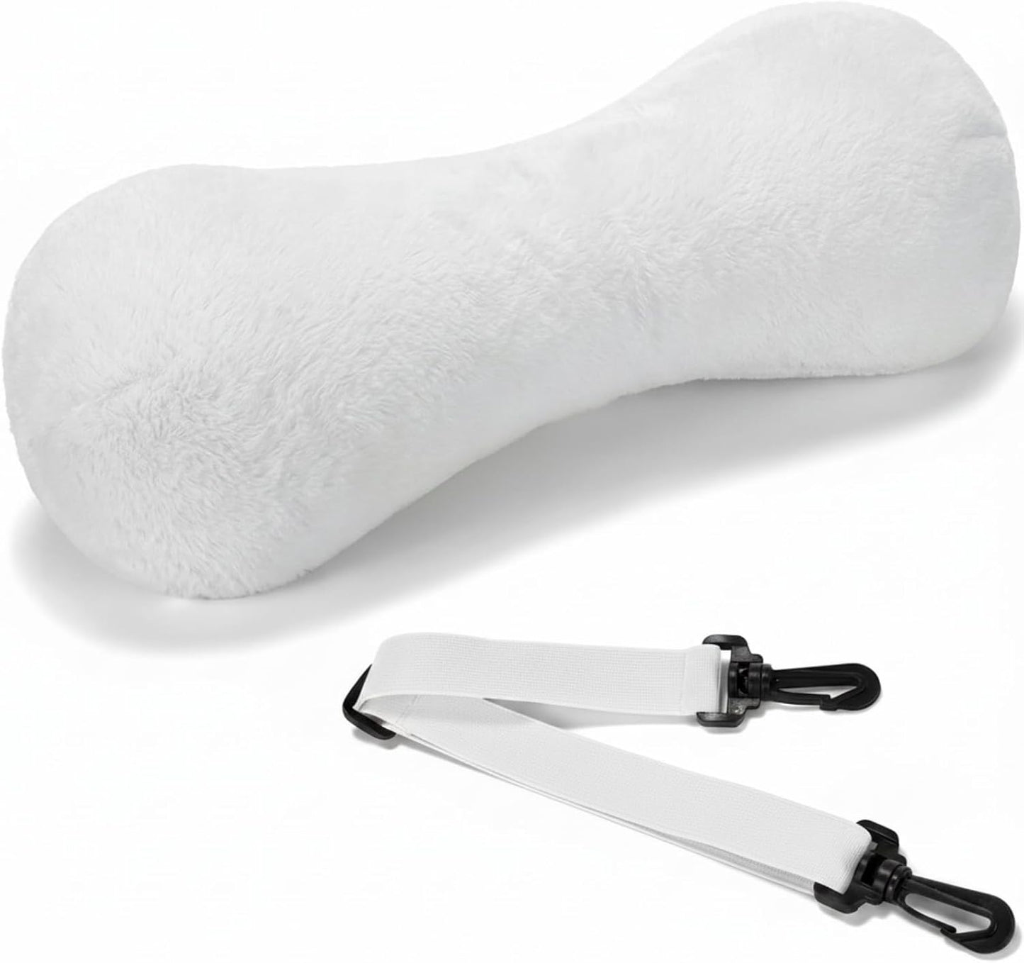Colingmill 1 Pc Neck Pillow for Recliner Headrest Pillow Bone Shaped Chair Plush with Adjustable Strap Neck Support and Pain Relief Curve Head Cushion for Car Travel Airplane (Grey)