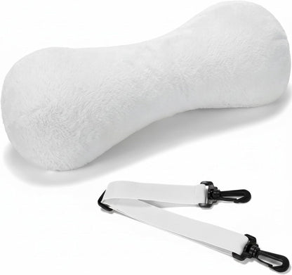 Colingmill 1 Pc Neck Pillow for Recliner Headrest Pillow Bone Shaped Chair Plush with Adjustable Strap Neck Support and Pain Relief Curve Head Cushion for Car Travel Airplane (Grey)