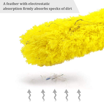 Cobweb Duster with Extension Pole 100 inches, Dusters for Cleaning with 2 Duster Heads, Washable Microfiber Feather Duster for Cleaning Ceiling Fan, High Ceiling, Blinds, Furniture & Cars
