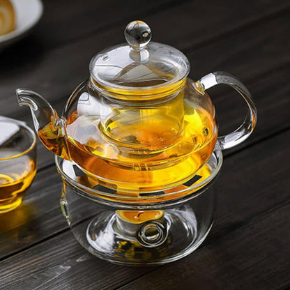 Creative Stylish Heat Heating with Glass Base Insulated Warm Warmer Tea Pot Material for Preservation and Keep, Design for Home and Office Tea Parties