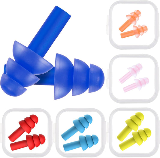 Bememo 6 Pairs Kids Ear Plugs Swimming Noise Cancelling Reusable Earplugs