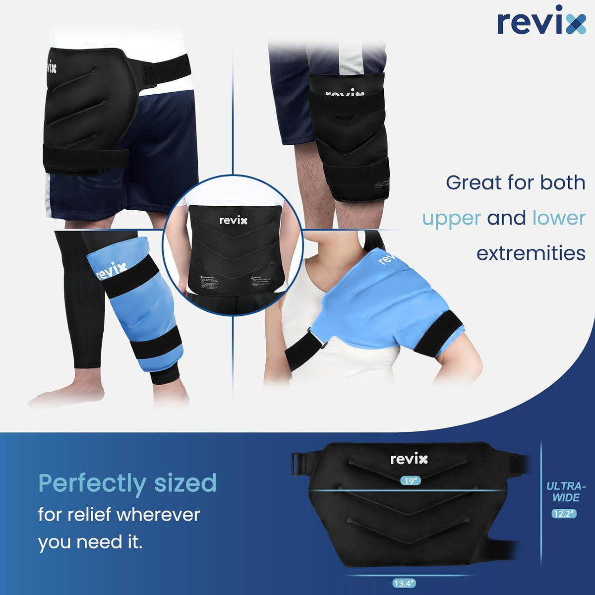 REVIX Extra Large Hip Ice Pack Wrap After Surgery, Cold Packs for Hip