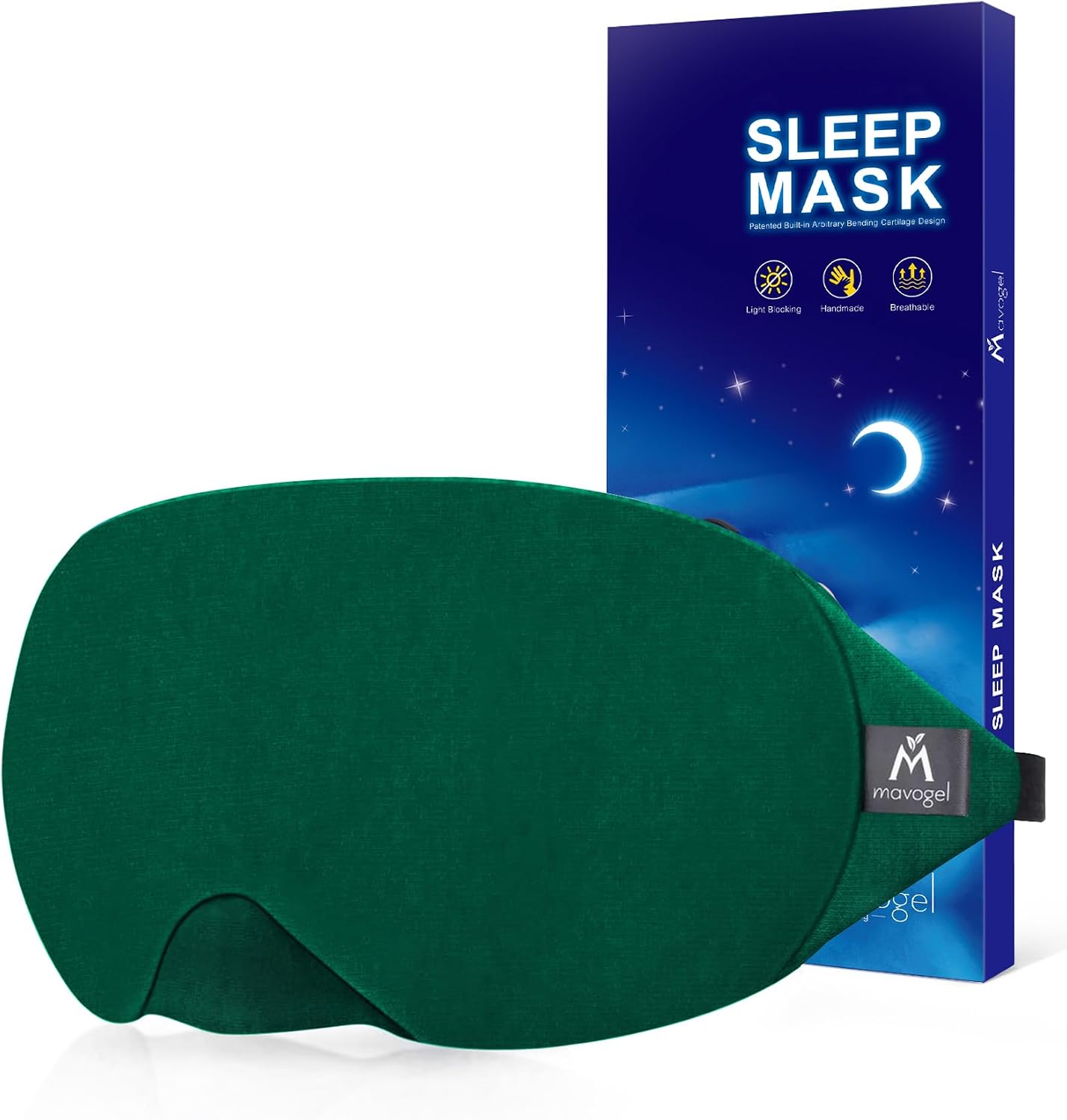 Mavogel Cotton Sleep Eye Mask, Light Blocking with Adjustable Nose Bridge | Updated Design, Soft and Comfortable Night Eye Mask for Men Women, Eye Blinder for Shift Work, Includes Travel Pouch, Grey