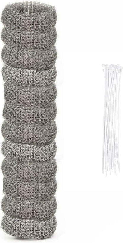 Stainless Steel Lint Traps for Washing Machine Drain Hose – Mesh Filter with Cable Ties for Laundry Sink and Drain Protection(12)