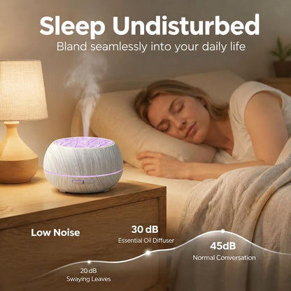 550ml Essential Oil Diffuser, Ultrasonic Aromatherapy Humidifier with Remote,7 LED Colors,Timer Settings,Auto Shut-Off, Cool Mist Diffuser for Home, Bedroom, Office, Spa