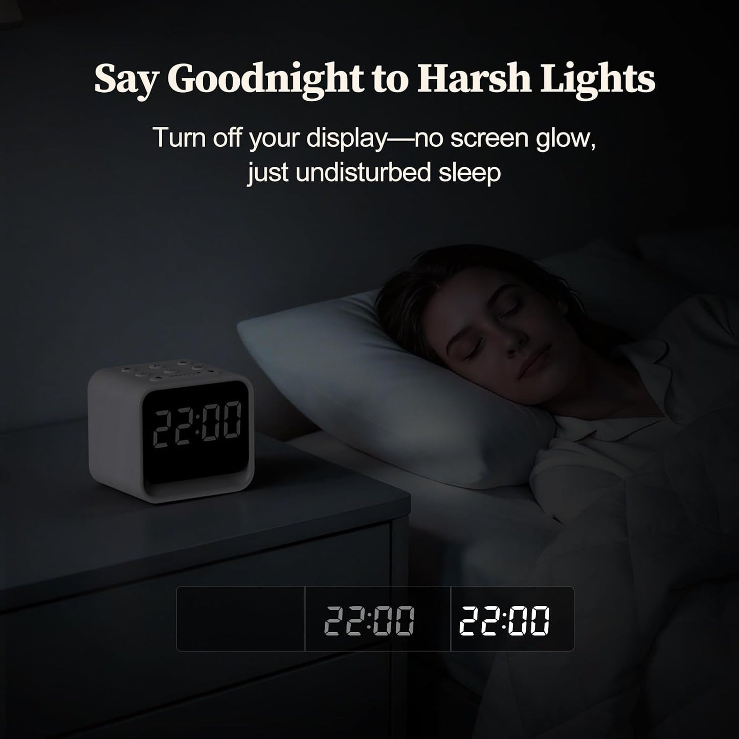 Housbay Wooden Sound Machine Alarm Clock for Bedrooms - Gentle Wake-Up with Birdsong, White Noise for Sleeping, Small Digital Clock for Phone-Free Routine