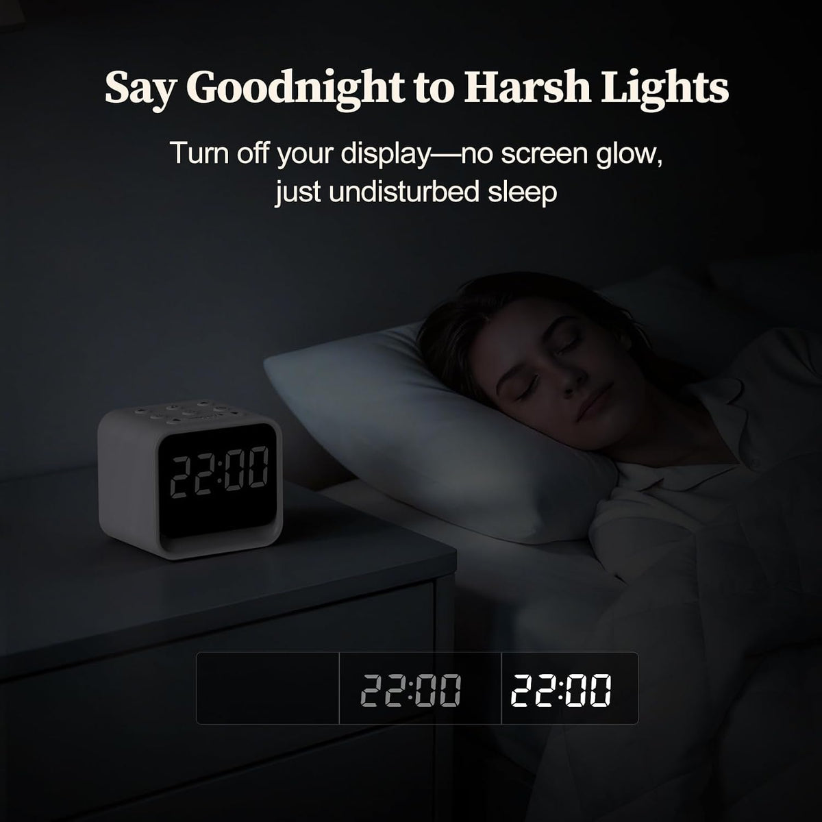 Housbay Wooden Sound Machine Alarm Clock for Bedrooms - Gentle Wake-Up with Birdsong, White Noise for Sleeping, Small Digital Clock for Phone-Free Routine
