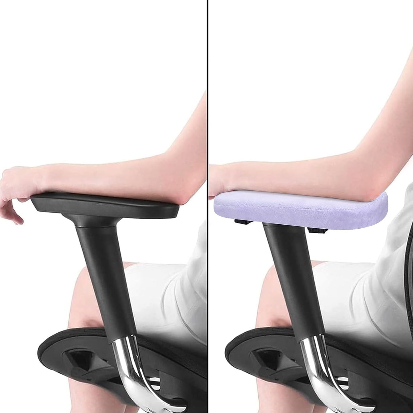 MOSISO Chair Armrest Pads, Home/Office Chair Arm Rest Covers, Black | 2 Pack Memory Foam Comfy Computer Gaming Elbow Cushion, Removable Washable Elbow, Support Forearm Pressure Relief