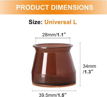 VIUME 24 Pcs Chair Leg Floor Protectors for Hardwood Floors Round | Silicone Covers Felt Pads Furniture Leg Caps Anti-Scratch Reduce Noise Fit (1-5/16" to 2")
