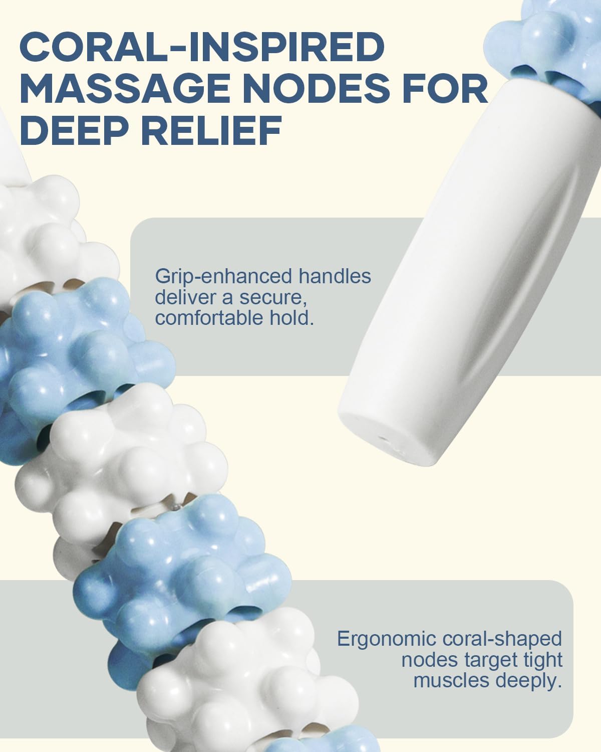 Handheld Textured Massager Roller Stick Deep Tissue Relief Recover | Full Body Massager for Legs, Arms & Back, Myofascial Muscle Care. Portable tool for muscle care at home, office & travel