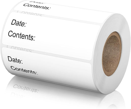 1" x 3" Removable Freezer Labels, 350 Labels, 2 Colors | Preprinted Date and Contents Fields Speed Food Rotation, Removable Adhesive Is Designed for Containers Used in Cold Storage