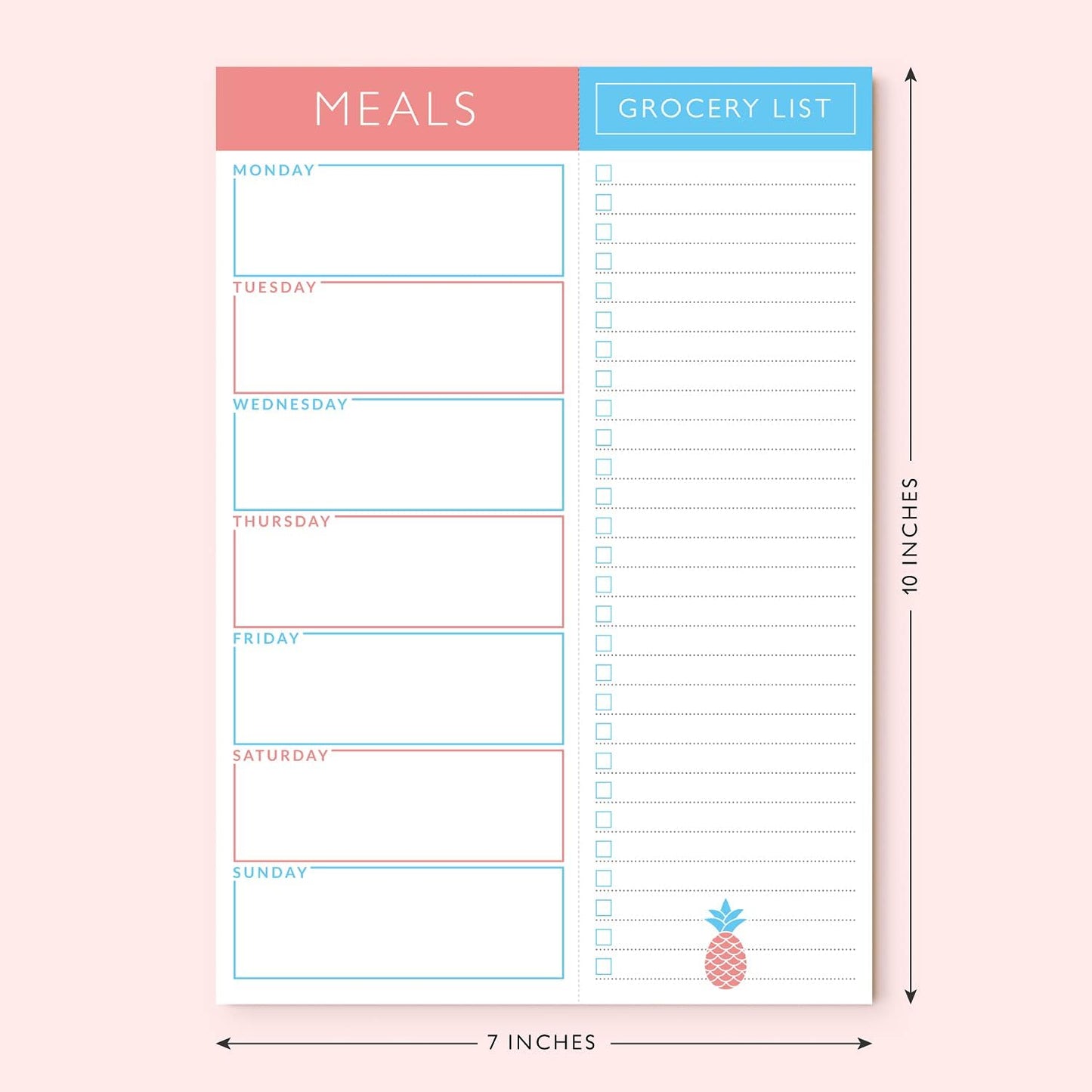 Sweetzer & Orange Fruity Weekly Meal Planner and Grocery List Magnetic Notepad. 7x10” Meal Planning Pad with Tear Off Shopping List. Plan Weekly Menu Food for Weight Loss or Dinner List for Family!