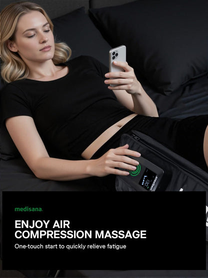 Medisana Leg Compression Massager, Cordless Rechargeable Air Pressure Boot with Multi-Customize Modes, Intensities & Timer, Leg Compression for Circulation (1 Pack)